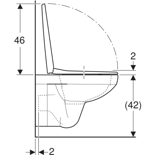 Geberit Selnova Square fali WC mélyöblítésű készlet, Rimfree, WC-ülőkével 501.961.00.1