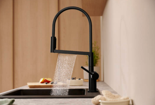 Hansgrohe Talis Select M54 PowderSpray egykaros konyhai csaptelep Semi-Pro, 3jet, szálcsiszolt fekete króm 72861340