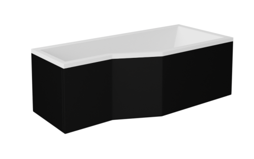 Besco INTEGRA 150 cm univerzális kád elő-és oldallap, matt fekete OAI-150-NSC
