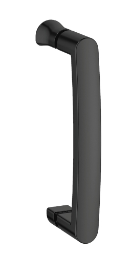 Roltechnik ALBIS BLACK 80x80 cm íves zuhanykabin tanszparent üveggel, matt fekete N0786