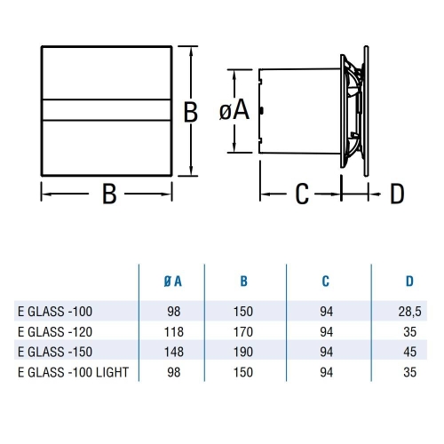 Cata E-100MST ventilátor utószellőztető funkcióval, szürke 00900803