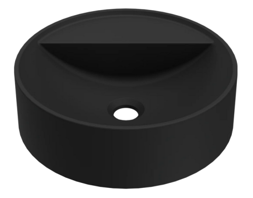 Elleci Purto T 40 Round pultra ültethető mosdó, fekete