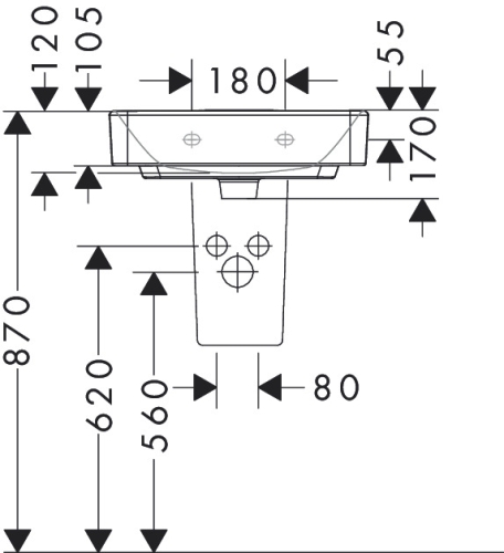 Hansgrohe Xanuia Q kézmosó 50x39 cm, fehér 60131450