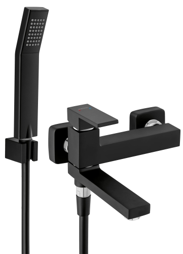 Ferro Zicco kádcsaptelep a kifolyócsőbe épített zuhanyváltóval matt fekete BZI11RBL