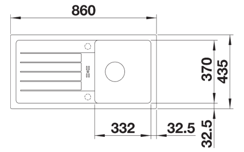 BLANCO FAVUM 45 S gránit modogató exc.nélkül vulkánszürke 527266