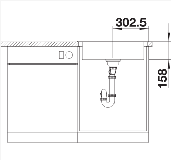 BLANCO DANA 6 mosogatótálca, natúr rozsdamentes acél, excenter nélkül (237687 mos+236268 lef) 525323
