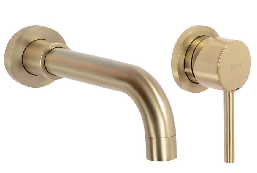 Rea Lungo fali mosdó csaptelep gold brush+ box, matt arany REA-B4109