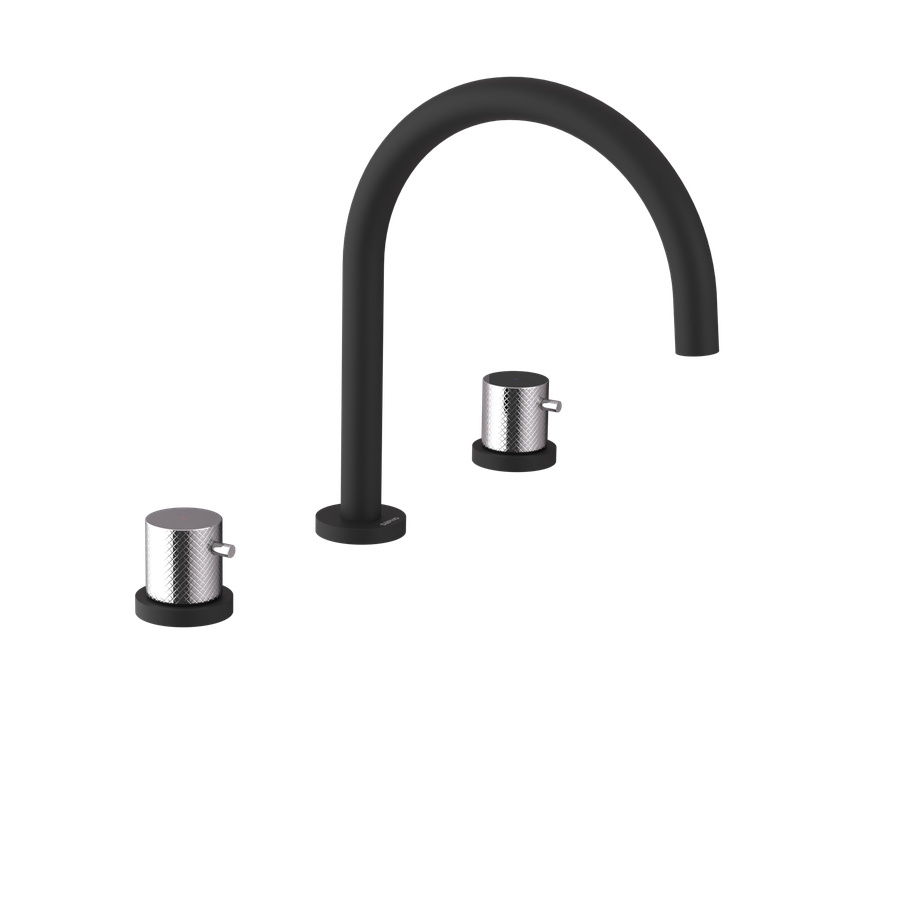 Sapho ULTRASAN három csaplyukas mosdócsaptelep, matt fekete/króm UT017VBC