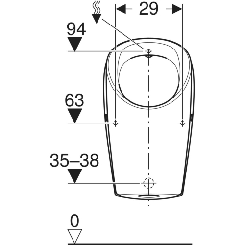 Geberit Selnova L hátsó bekötésű vizelde, fehér 503.135.00.1
