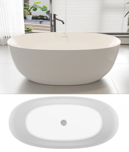 Niwell Zoe 160×75 cm szabadonálló kád, matt fehér NW-KSZ-ZOE160-MW