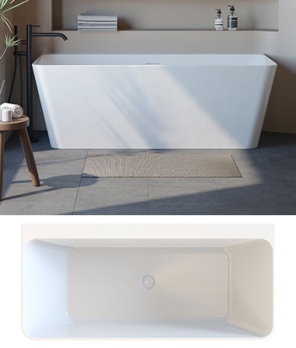 Niwell Gerda 170×78 cm szabadonálló kád falhoz, fényes fehér NW-KSZ-GER170