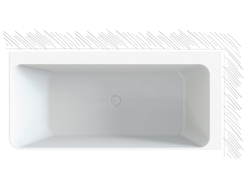 Niwell Ilda-R matt b&w 170×78 cm szabadonálló kád falhoz jobbos, matt fekete/fehér NW-KSZ-ILD-R170-MBW