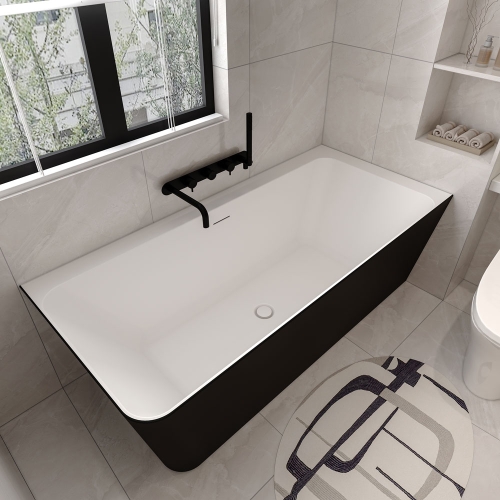Niwell Ilda-R matt b&w 170×78 cm szabadonálló kád falhoz jobbos, matt fekete/fehér NW-KSZ-ILD-R170-MBW