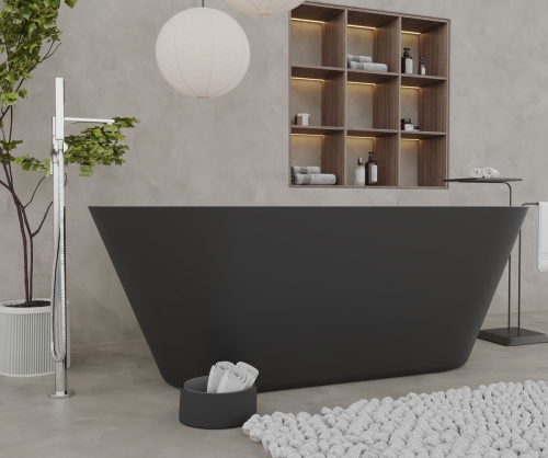 Niwell Lily matt b&w 167×76 cm szabadonálló kád, matt fekete/fehér NW-KSZ-LIL168-MBW