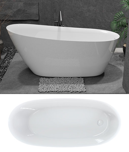 Niwell Lea 168×73 cm szabadonálló kád, fényes fehér NW-KSZ-LEA168