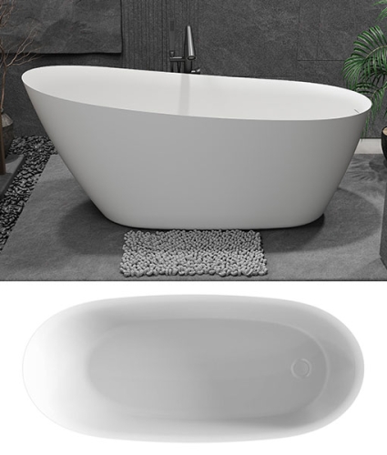 Niwell Lea matt 168×73 cm szabadonálló kád, matt fehér NW-KSZ-LEA168-MW