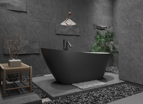 Niwell Lea matt b&w 168×73 cm szabadonálló kád, matt fekete/fehér NW-KSZ-LEA168-MBW