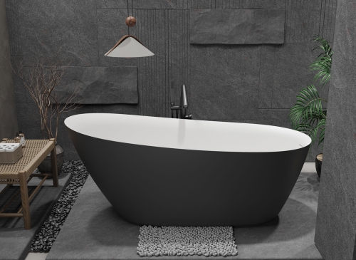 Niwell Lea matt b&w 168×73 cm szabadonálló kád, matt fekete/fehér NW-KSZ-LEA168-MBW