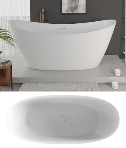 Niwell Lexie matt 168×73 cm szabadonálló kád, matt fehér NW-KSZ-LEX168-MW