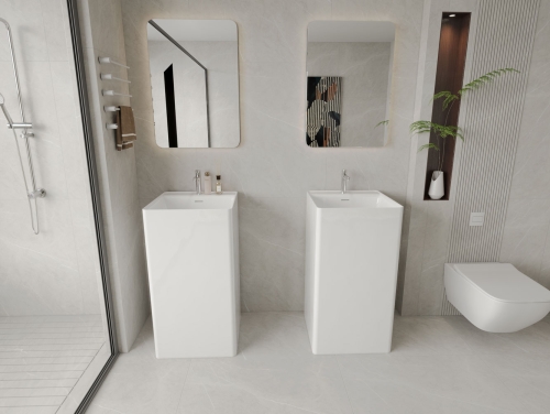 Niwell Letta szabadonálló akril mosdó, fényes fehér NW-MSZ-LETT45