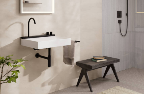 Hansgrohe Avalegra AquaUnit 580/475 mosdórendszer zuhanyvízsugárral, matt fekete 22472670