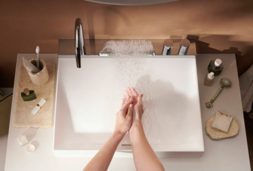 Hansgrohe Avalegra AquaUnit 580/475 mosdórendszer zuhanyvízsugárral, matt fekete 22472670