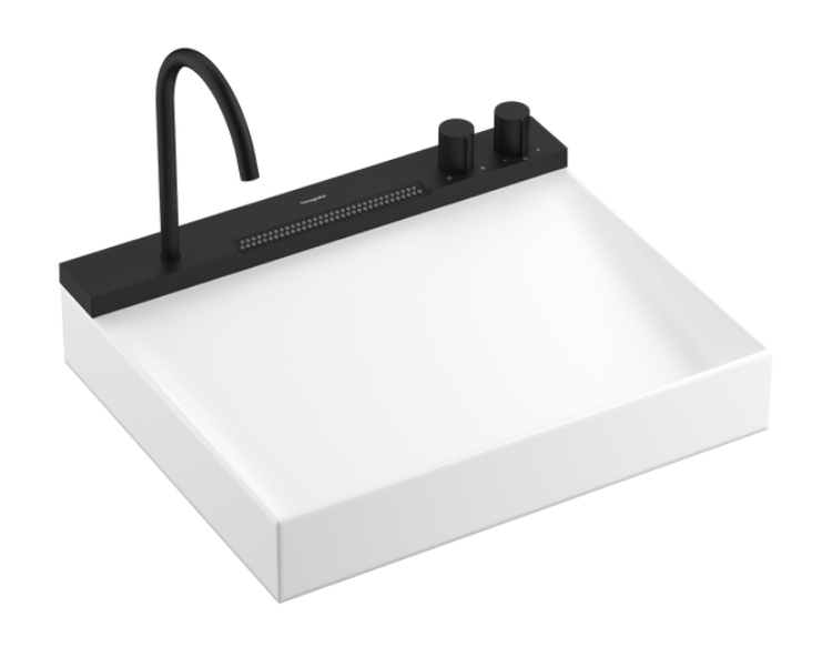 Hansgrohe Avalegra AquaUnit 580/475 mosdórendszer zuhanyvízsugárral, matt fekete 22472670