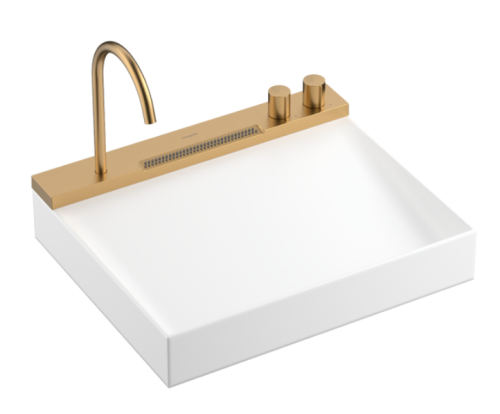 Hansgrohe Avalegra AquaUnit 580/475 mosdórendszer zuhanyvízsugárral, szálcsiszolt bronz 22472140