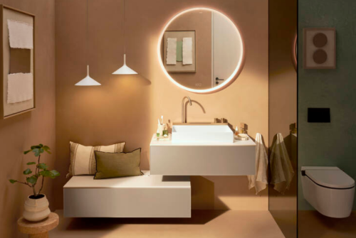 Hansgrohe Avalegra AquaUnit 580/475 mosdórendszer zuhanyvízsugárral, szálcsiszolt bronz 22472140