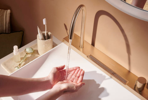 Hansgrohe Avalegra AquaUnit 580/475 mosdórendszer zuhanyvízsugárral, szálcsiszolt bronz 22472140
