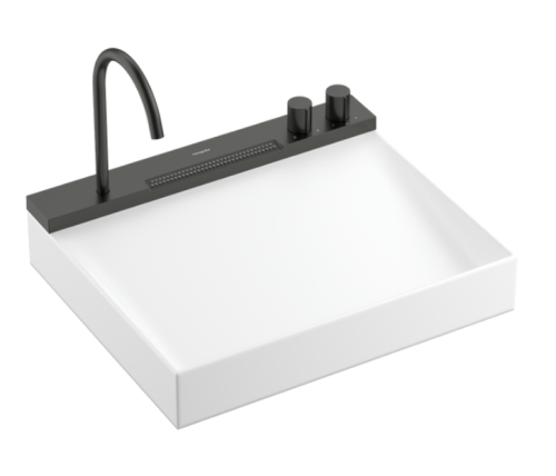 Hansgrohe Avalegra AquaUnit 580/475 mosdórendszer zuhanyvízsugárral, szálcsiszolt fekete króm 22472340