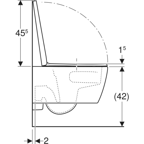 Geberit iCon fali WC mélyöblítésű készlet, zárt forma, TurboFlush, WC-ülőkével, fényes fehér 503.046.00.1