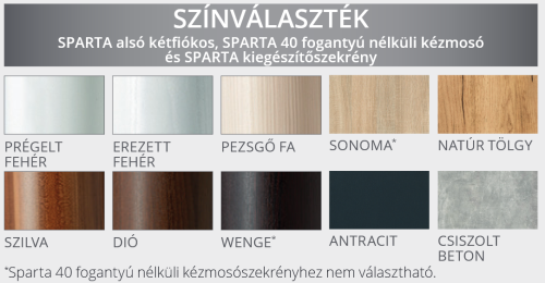 Tboss Sparta 60 alsó+ tál fali rögzítéssel, 2 fiókos