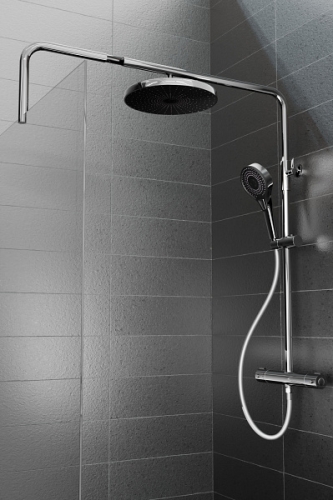 Wasserburg zuhanyszett termosztátos csapteleppel és zuhanyfal merevítővel, króm 25.051-01CR