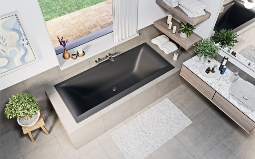 Niwell PETRA LUX Slim 170x80 egyenes kád, matt antracit WANW.SAD.170.080.ANS