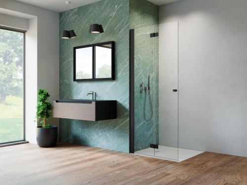 Radaway Nes Black KDD-B 80 cm balos Walk-in zuhanyfal, matt fekete 10024080-54-01L