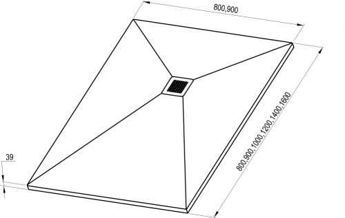 Ravak Slate Pro 100x90 cm zuhanytálca, matt fehér XA03A731010