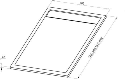 Ravak Sandstone Pro 180x90 cm zuhanytálca, matt fekete XA03Y743010