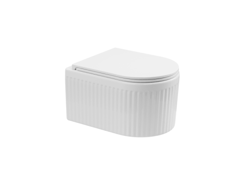 Invena GLAMOUR struktúrált fali wc csésze, QFS, soft-close ülőkével, fehér CE-92-001-L