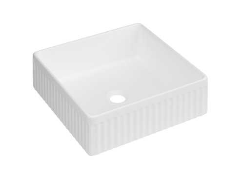 Invena GLAMOUR struktúrált pultra ültethető mosdókagyló, 36x36 cm, fehér CE-63-K01-L