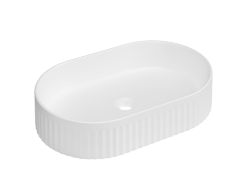 Invena GLAMOUR struktúrált pultra ültethető mosdókagyló, 50x32 cm, fehér CE-63-W01-L