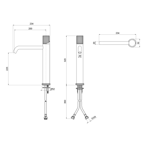 Sapho ULTRATAP magasított mosdócsaptelep, matt fekete/matt arany UT007TBG
