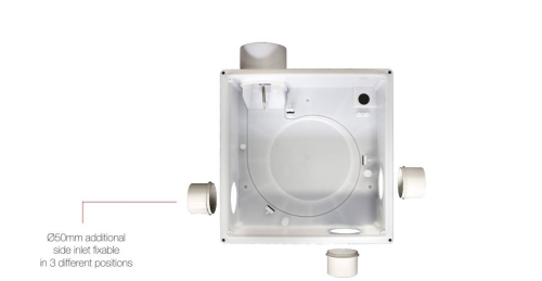 Aerauliqa QXD-80HT ventilátor, magas nyomásértékkel, utószellőztető és páraérzékelő funkcióval, beépített pillangószeleppel, WC csésze elszívásához 004647