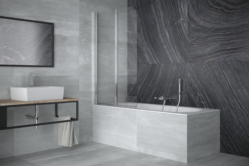 Besco PRIME 2 90x140 cm-es 2-részes kádparaván, króm PNP-2S