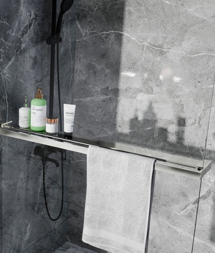 Niwell walk-in polc és törölközőtartó 90 cm, króm NWKIE-WTT90