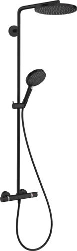 Hansgrohe Raindance S Showerpipe Ecosmart+ 240 PowderRain termosztátos zuhanyrendszer, matt fekete 28825670