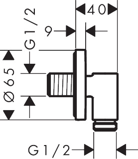 Hansgrohe FixFit Fine S fali csatlakozó visszafolyásgátlóval, szálcsiszolt bronz 28882140