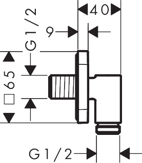 Hansgrohe FixFit Fine Q fali csatlakozó visszafolyásgátlóval, matt fekete 28884670