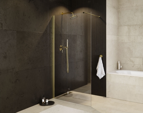 Besco ECO-N Gold walk-in zuhanyfal 120 cm, arany szín ENG-120-195C