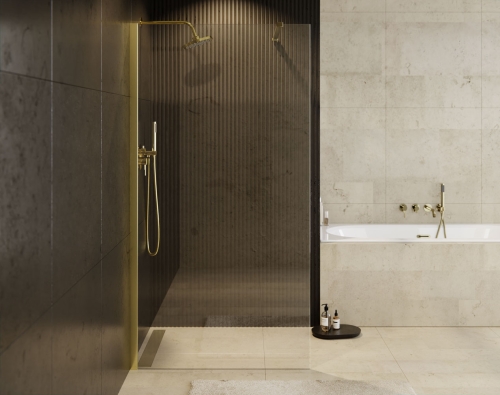 Besco ECO-N Gold walk-in zuhanyfal 120 cm, arany szín ENG-120-195C